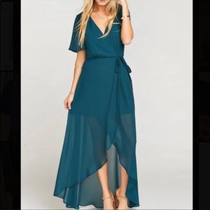 Emerald show me your mumu wrap dress